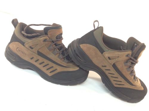 HYTEST Safety Footwear Brown Leather Steel Toe Mid Cut Boot Sz Men 7 M Women 9 M