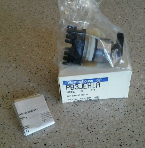 **NEW** Westinghouse PB3JEH1A Selector Switch, Model B, 3 Position, Black, Swing