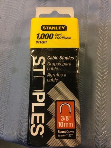 Stanley staples 1000 ct 3/8&#034; 10mm round crown CT106t not of 3