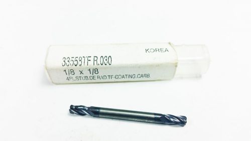 1/8&#034; yg-1 carbide 4 flute futura tialn .030 cr double end mill (q 733) for sale