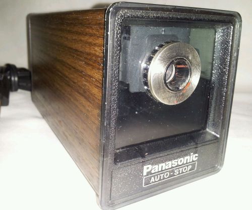 Vintage Faux Wood Panasonic Electric Auto Stop Pencil Sharpener Model #KP-77N