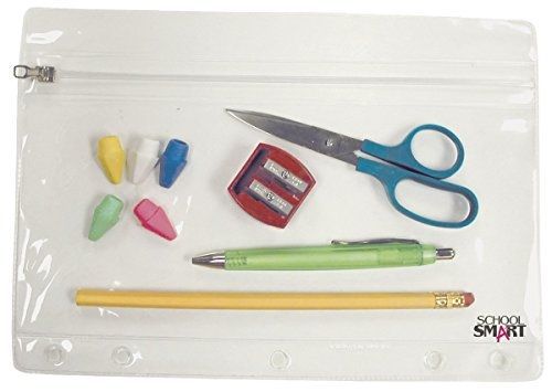 School Smart Zippered Vinyl Pouch for Two or Three Ring Binders - Pack of 24 -