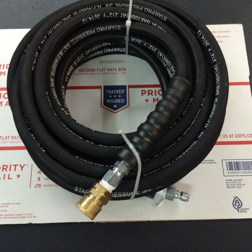 Industrial Pressure Washer Hose 50&#039; w/ Couplers - 4000 PSI BLACK Wire Braid