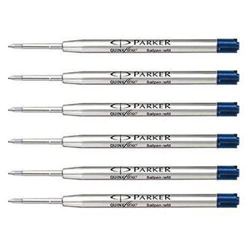 Parker Quinkflow Ink Refill for Ballpoint Pens, Fine Point, Blue Pack of 6