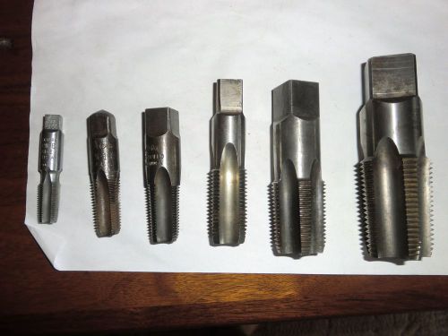 Pipe Taps from 1/8&#034; to 1&#034; All American made GTD etc., all in good shape Qty of 6