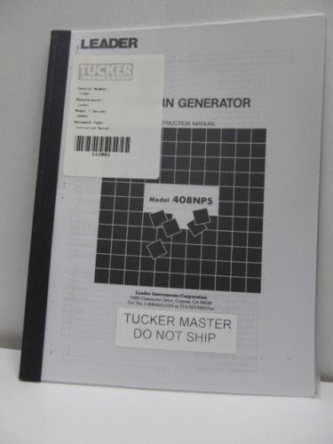 LEADER MODEL 408NPS: Pattern Generator Instruction Manual