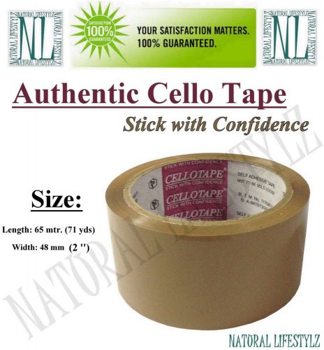 1 x Authentic Cello Carton Brown Sealing Packing/Shipping/Box Tape - 2&#034;x71 Yards
