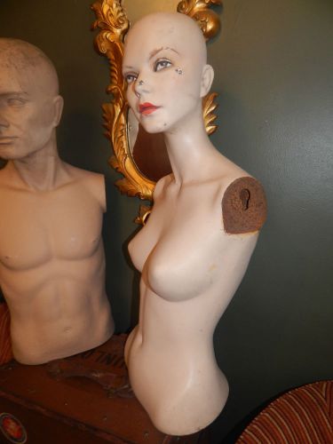 Vintage OLD FEMALE MANNEQUIN Head BODY TORSO DECO Metal SHOP DISPLAY DEREK RYMAN