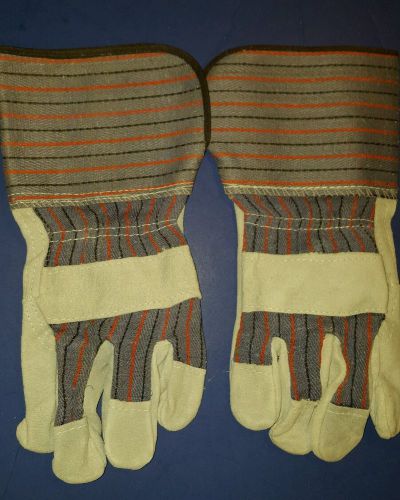 2 pair New West Chester Medium Duty Leather Work Gloves - Size Large
