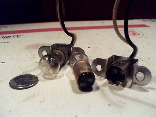 Pair of Large Indicator / Pilot Lamp Sockets &amp; Bulbs