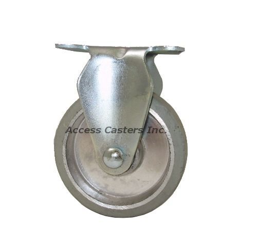 4d21rar  4&#034; rigid caster, gray rubber on aluminum wheel 265 lbs capacity for sale