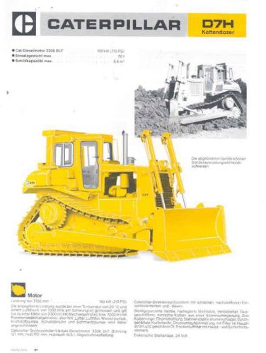 1985 caterpillar d7h bulldozer brochure germany wn1774-b62pk2 for sale