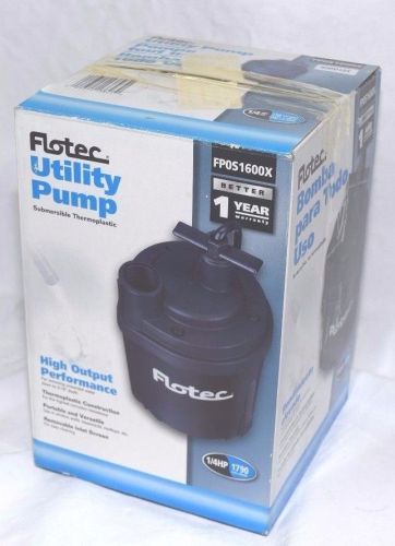 Flotec submersible utility sump pump 1/4 hp 1790 gpm pool fpos1600x new for sale