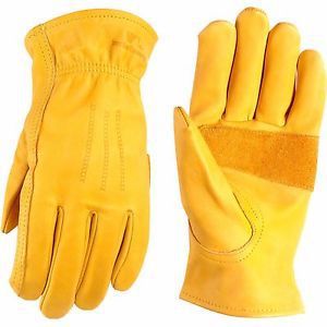 New Wells Lamont Heavy Duty Cowhide Palm Leather Work Gloves Size Medium