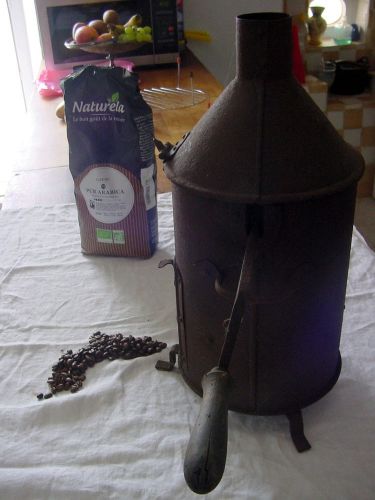 Rare French Antique Round Tower Coffee Roaster