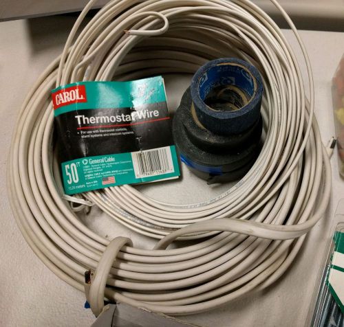 Lot: thermostat cable wire 50-ft, romex cable, misc tapes, kwikseal for sale