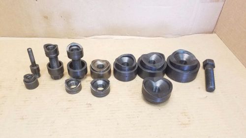 Lot of greenlee 1/2&#034; to 2&#034; conduit size slug-buster knockout punch with extras for sale