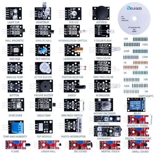Elegoo 37-in-1 Sensor Module Kit for Arduino UNO R3 MEGA NANO