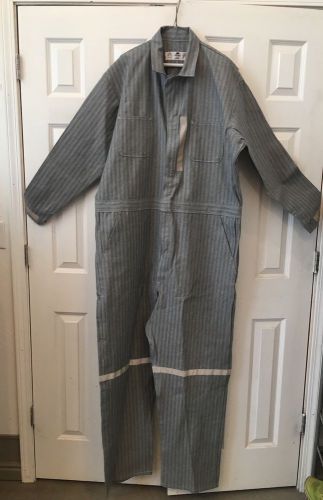 Coveralls gray herringbone red kap cc16 size 50 long safety reflective stripes for sale