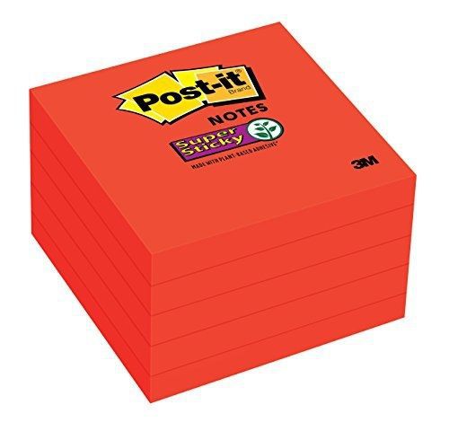 Post-it super sticky notes, 3 x 3-inches, saffron, 5-pads/pack (654-5ssrr) for sale