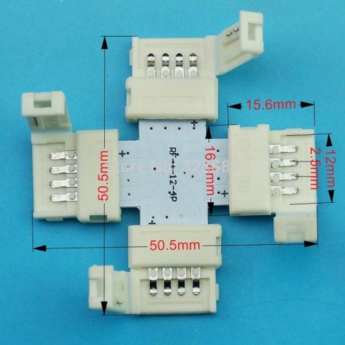 10 Sets &#034;+&#034; shape 4PIN LED Strip connectors 12mm PCB board connection 12mm strip