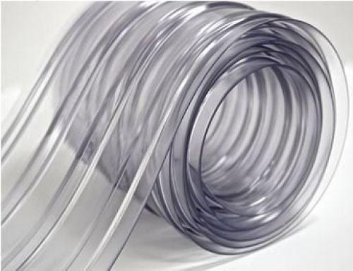 150&#039; Roll - 8&#034; Wide Ribbed PVC Plastic Strip Curtain for Walk In Coolers, Wareho