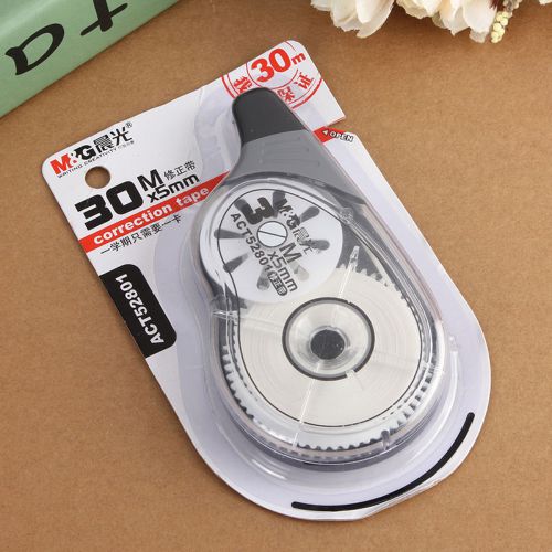 Black Roller Correction Tape White Out 30m Long Study Office Stationery Tool Pop