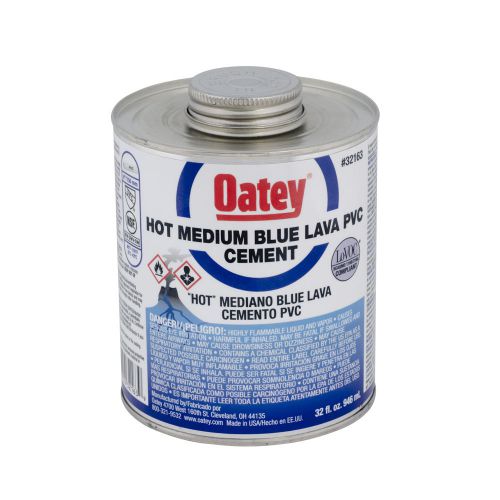 7 cans - 32 fl. oz. oatey hot medium blue lava pvc cement pipe glue  #32163 for sale
