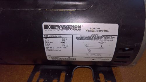 New Marathon 5HP Air Compressor Motor, 3450 RPM, 230 V, Frame 56H