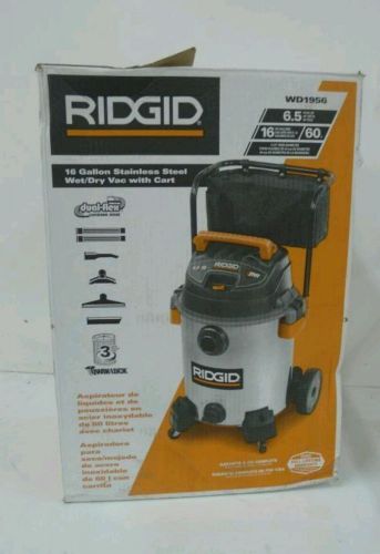RIDGID 16 Gallon Stainless Steel Wet/Dry With Cart