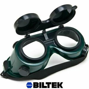 Welding Flip Up Goggles Style Glasses Costume Double Lens Dark Lenses Safety