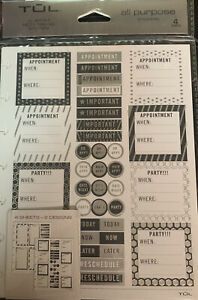 Calendar stickers - TUL All Purpose Stickers.     4 Sheets/2 Designs
