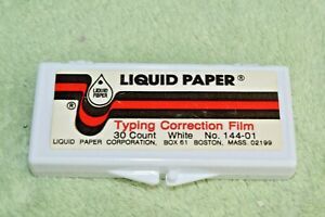 Vintage Liquid Paper Typing Correction Film No. 144-01 White  22 of 30 Sheets