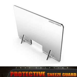 32x24&#034; Sneeze Guard Shop Counter Acrylic Sheet Desk Shield Acrylic Cough Screen