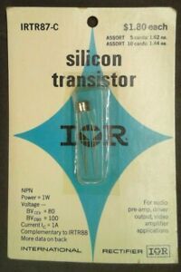 Vintage Silicon Transistor  IRTR87-C 1w 80v 100v 1A International Rectifier NOS