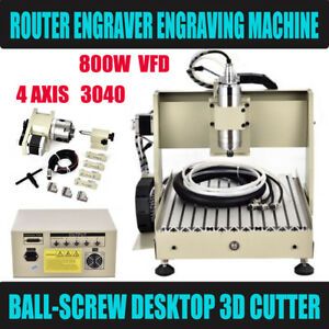 4 Axis 800W 3040 CNC Router 3D Engraver Engraving Drilling Milling Machine Drill