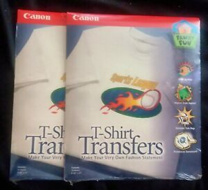 TWO PACKS  Canon T-Shirt Iron-On Transfers 10 Sheets EACH  8-1/2&#034; x 11&#034;  Sealed