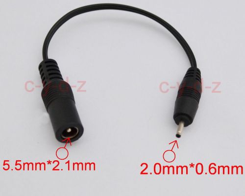 2pcs dc power jack 5.5 x 2.1mm female to 2.0 x 0.6mm male plug cable adapter new for sale
