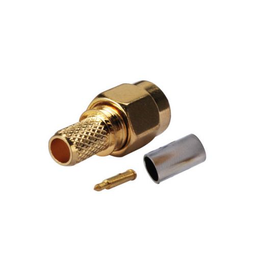 10pcs sma crimp plug male connector for rg58 lmr195 rg400 rg142 cable for sale