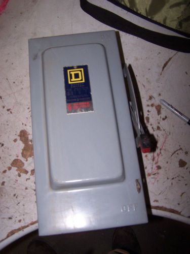 Square d 60 amp fused safety switch 240 vac 10 hp 1 phase h222n for sale