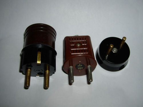 Lot of 3 Vintage Bakelite Electrical Plugs for DIY projects.