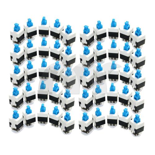 50 pcs blue cap self-locking type square button switch control 8x8mm for sale