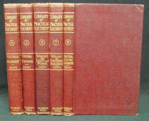 1920&#039;s 5 Volume Set; Library of Practical Electricity, Electrician&#039;s Manuals
