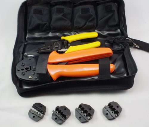 Ratcheting Terminal Crimper Kit with 4 Dies 0.5-35mm2