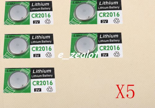 5pcs cr2016  button batteries  3v perfect  li battery for sale