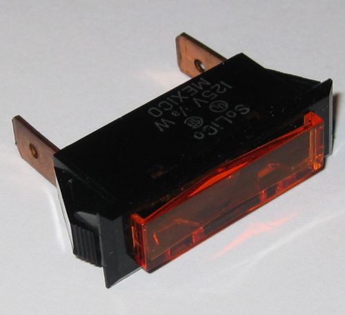 Solico Series 33 Amber Rectangular Panel Mount Indicator Light - 125V Neon