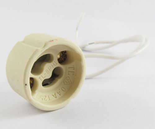 1pc gu10 socket lamp holder base ceramic silicon cable wire connector adapter for sale