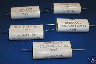 10UF 400VDC DEARBORN Polypropylene Capacitors lot of 5