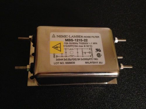 Nemic-Lambda Noise Filter MBS-1215-22 Perfect Condition