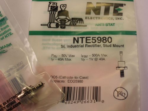 ( 2 PC. ) NTE 5980 DIODE, RECTIFIER, 40 AMPS AT 50 VOLTS, CATHODE TO CASE